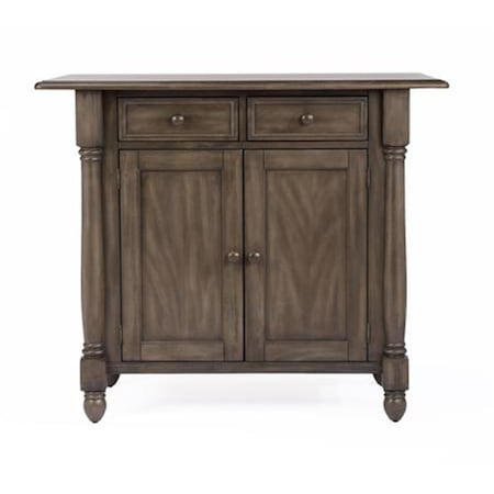 Fine-Line Shades of Gray Drop Leaf Kitchen Island Set with 2 Stools Drawers &amp; Storage - 3 Piece FI2661525